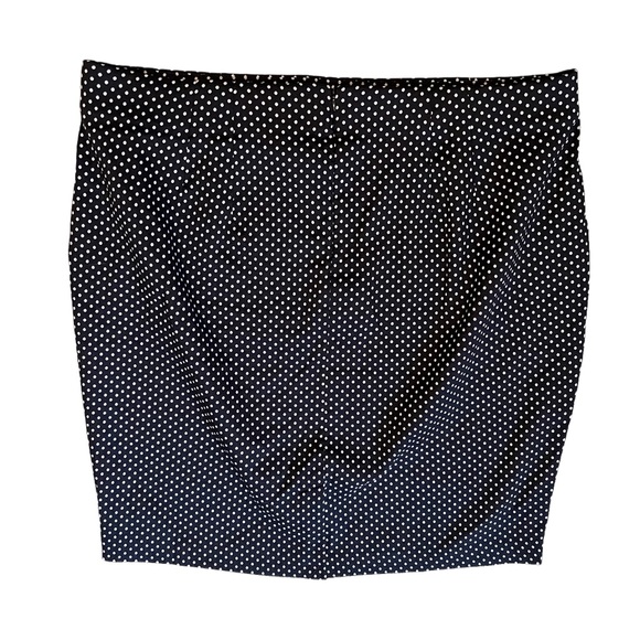 Lane Bryant Navy Blue with White Pin Dots Knit Pencil Skirt 24 - Picture 2 of 4